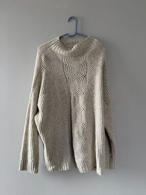 Maurices Cream Cable Knit Turtleneck Sweater